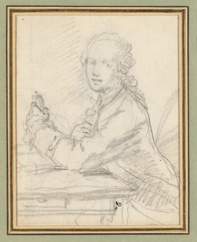 Portraits of a Young Man by Augustin de Saint-Aubin, drawing, 1750-1800
