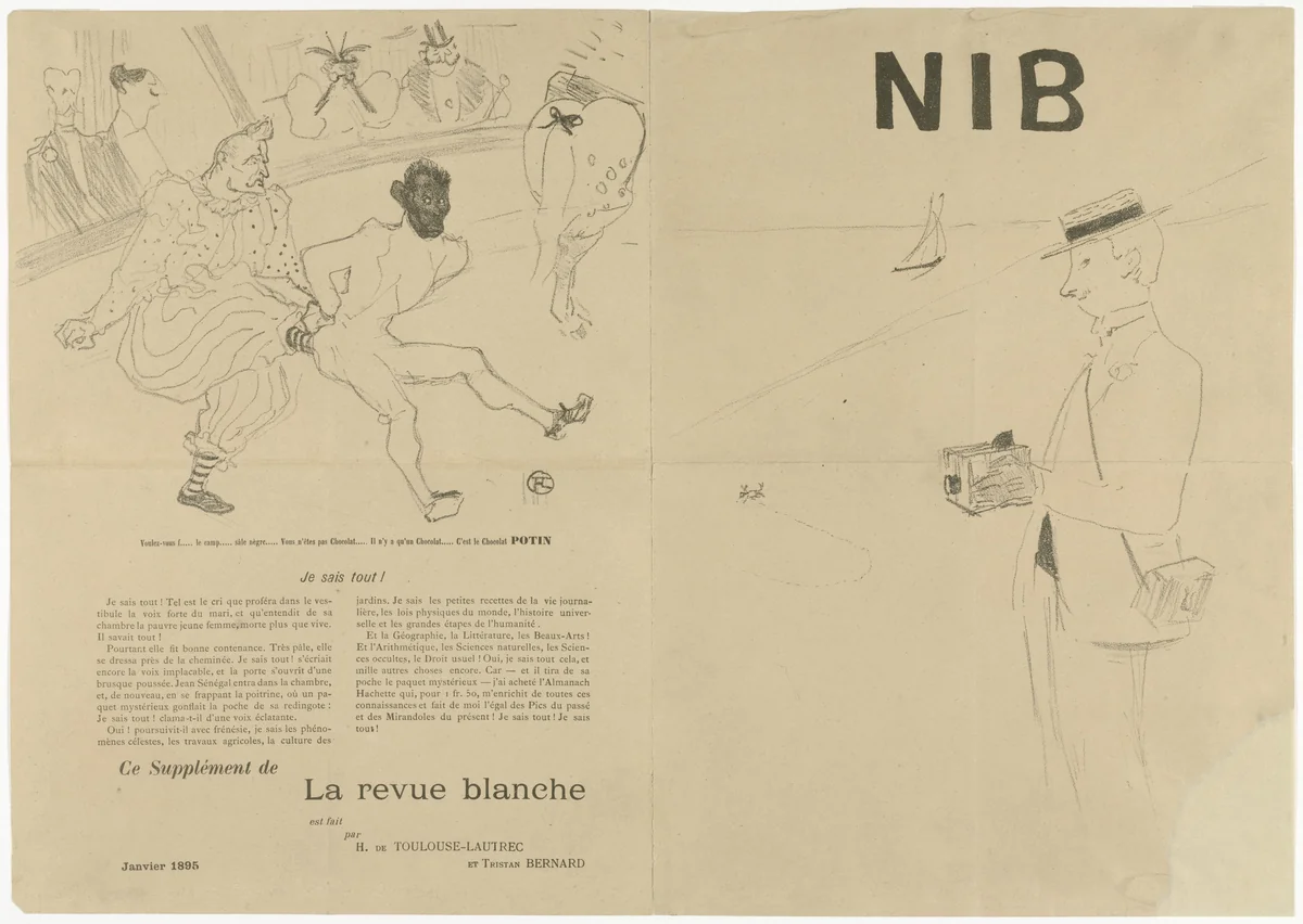 Nib, supplement to La Revue Blanche by Henri de Toulouse-Lautrec, print, 1894