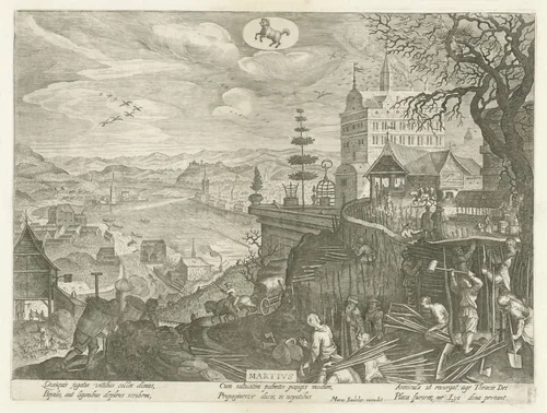 Maart by Aegidius Sadeler, print, 1607