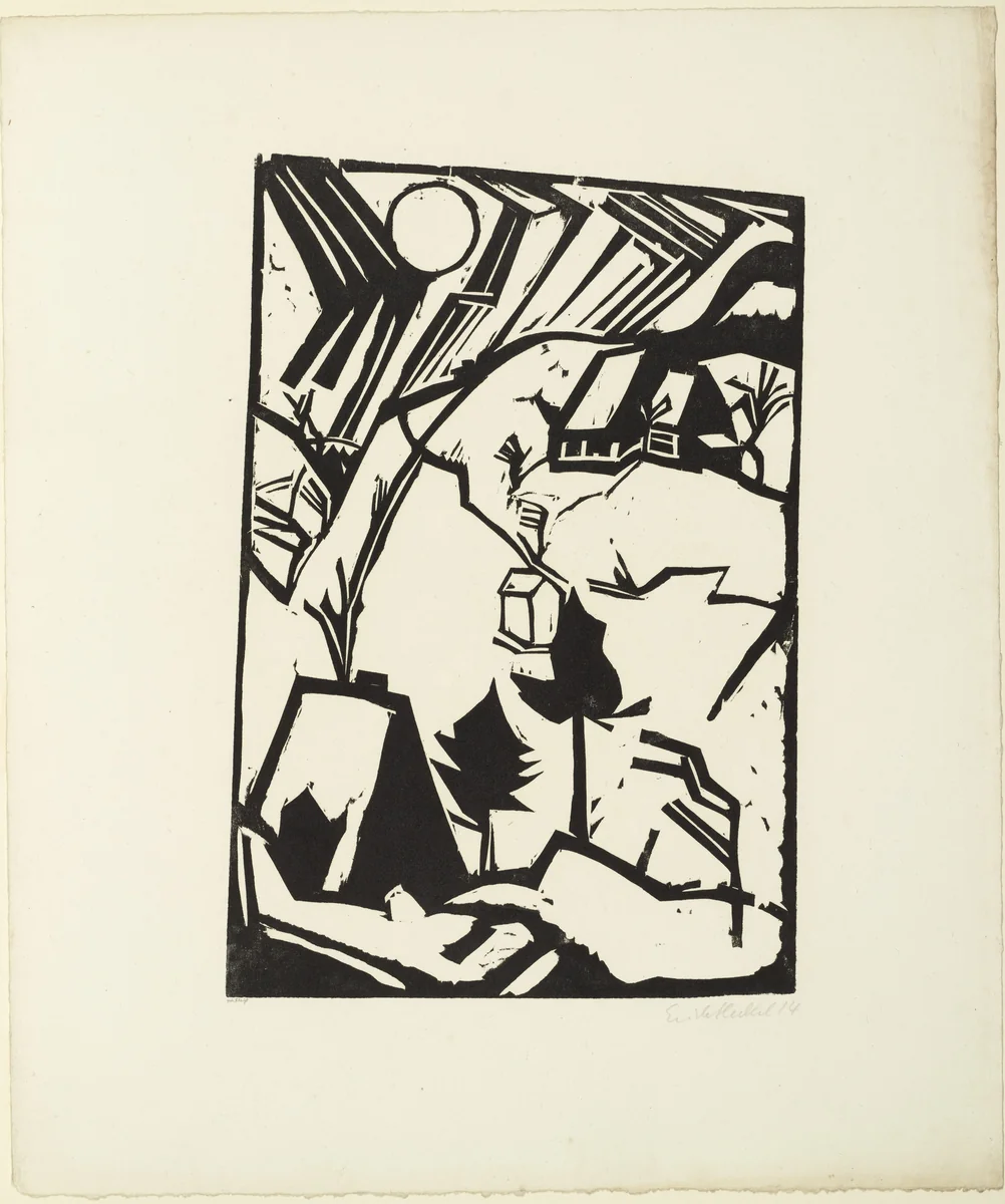 Driving Snow (Schneetreiben) from the portfolio Eleven Woodcuts, 1912-1919 (Elf Holzschnitte, 1912-1919) by Erich Heckel, print, 1914