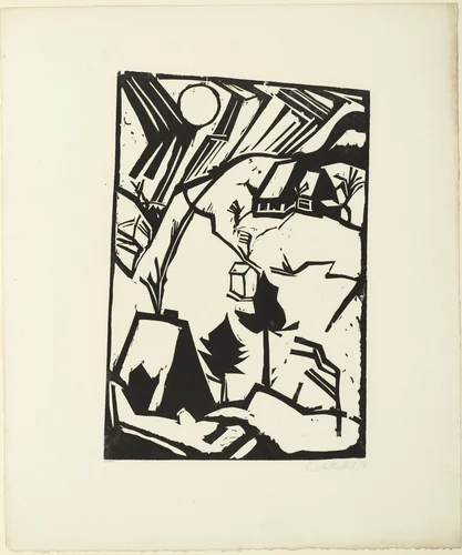 Driving Snow (Schneetreiben) from the portfolio Eleven Woodcuts, 1912-1919 (Elf Holzschnitte, 1912-1919) by Erich Heckel, print, 1914