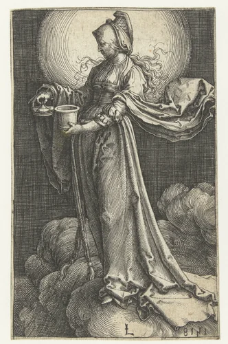 Maria Magdalena op de wolken by Unknown, print, 1518