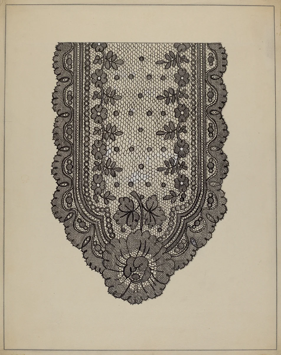 Lace Scarf by Katherine Hastings, index of american design, 1937