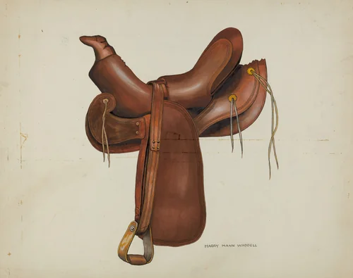 Saddle by Eva Fox; Harry Mann Waddell, index of american design, 1936