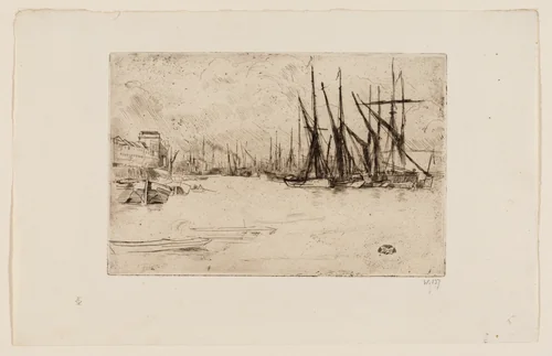 Pickle Herring Wharf by James McNeill Whistler, print, 1876-1877