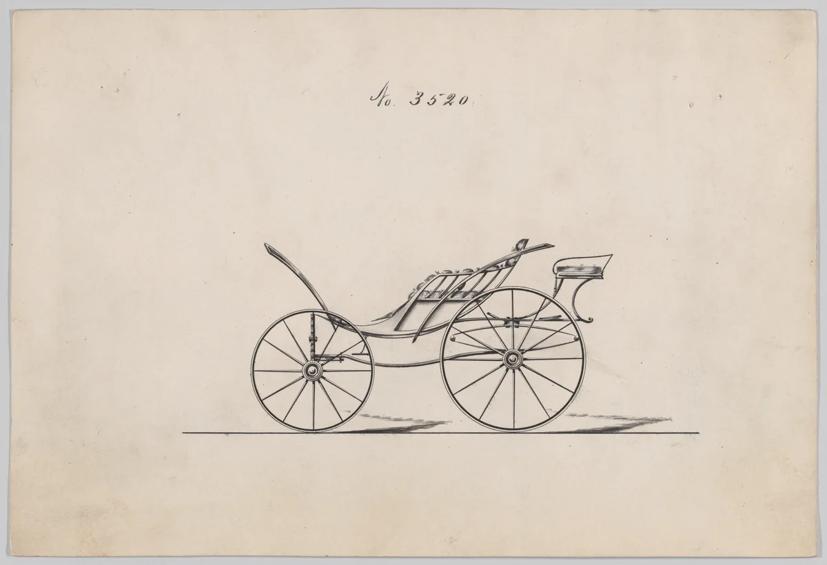 Design for Pony Phaeton, no. 3520 by Brewster & Co., drawing, 1879
