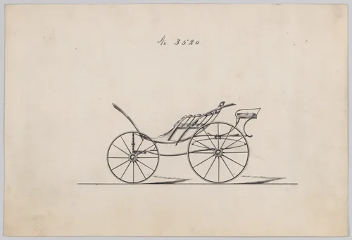 Design for Pony Phaeton, no. 3520 by Brewster & Co., drawing, 1879