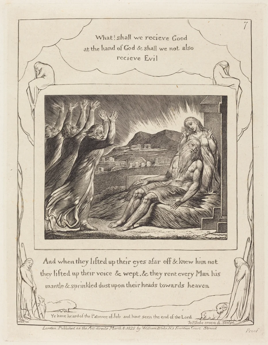 Job's Comforters by William Blake, print, 1825