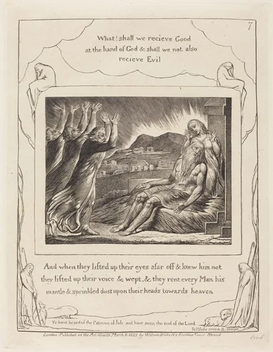 Job's Comforters by William Blake, print, 1825