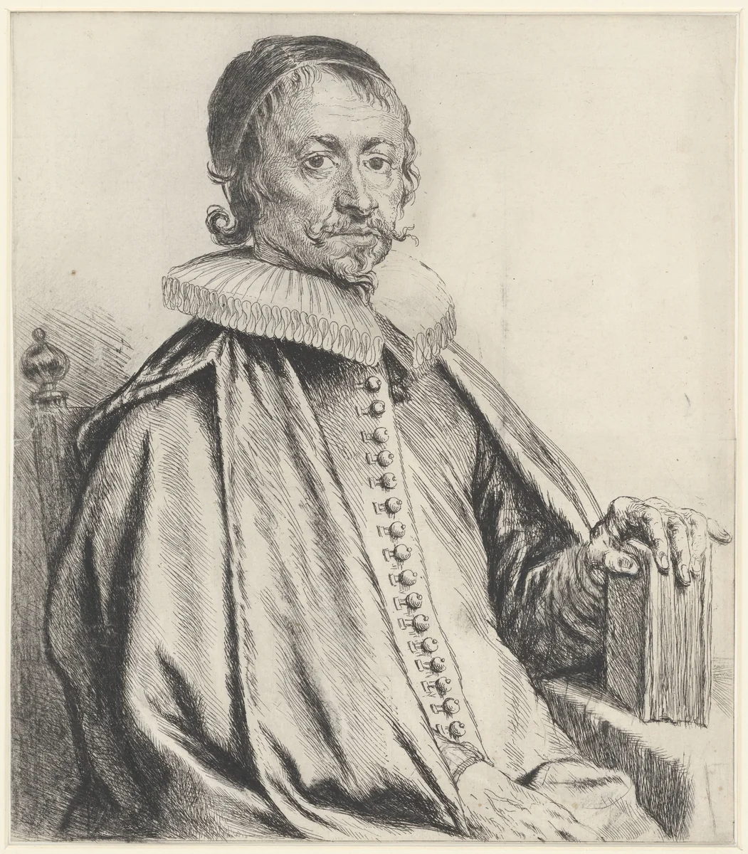 Portret van predikant Caspar Streso by Jan Lievens, print, 1654-1658