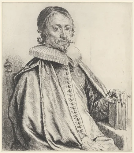 Portret van predikant Caspar Streso by Jan Lievens, print, 1654-1658