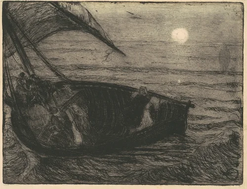 Christ Walking on the Water by Henry Ossawa Tanner, print, 1910