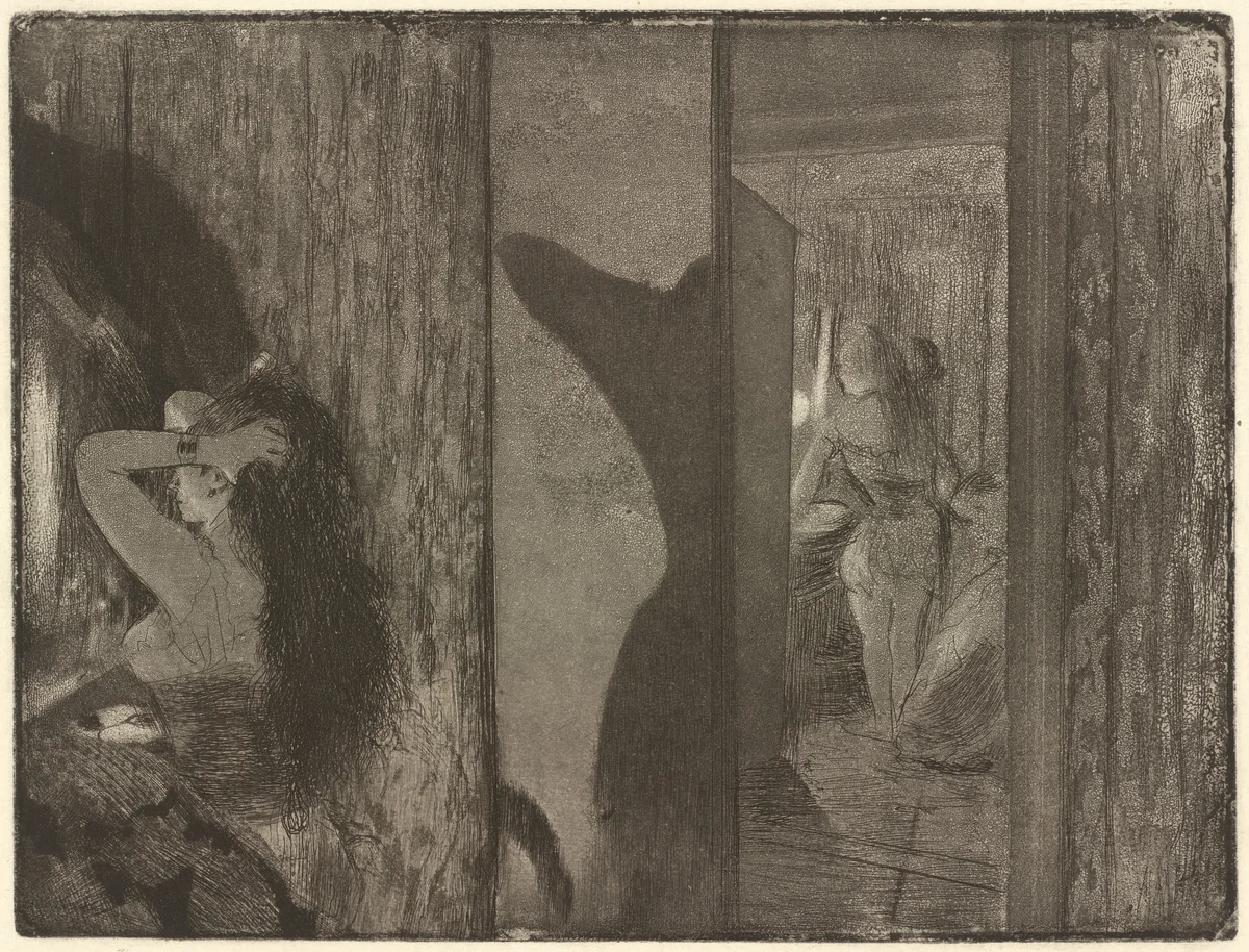 Actresses in Their Dressing Rooms by Edgar Degas, print, 1879-1880