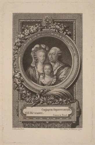 Louis XVI, Marie-Antoinette, and Louis-Charles by Jacob Adam; Antoine-François Callet, print, 1793