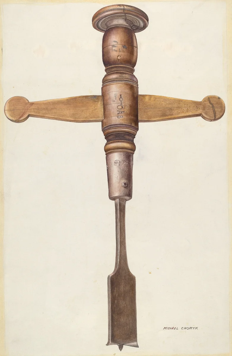 Bishop Hill: Auger by Michael Chomyk, index of american design, 1938