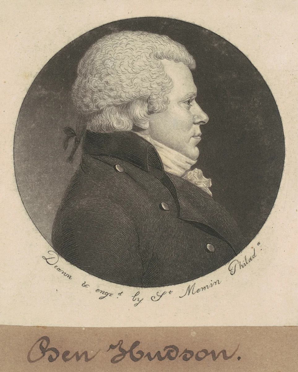 William Hudson by Charles B. J. Févret de Saint-Mémin, print, 1798