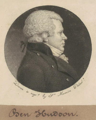 William Hudson by Charles B. J. Févret de Saint-Mémin, print, 1798