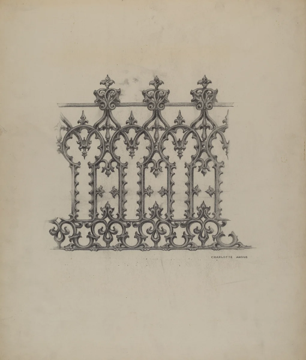 Cast Iron Fence by Charlotte Angus, index of american design, 1937
