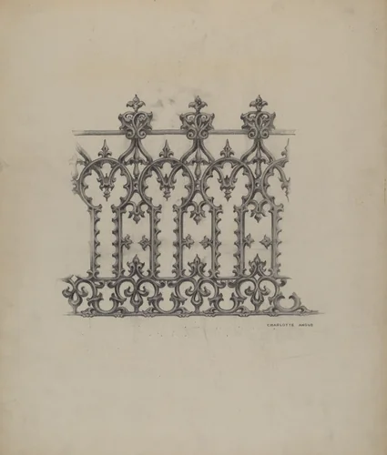 Cast Iron Fence by Charlotte Angus, index of american design, 1937