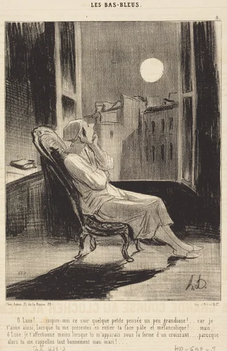 O Lune!... inspire-moi ce soir quelque petite pensée... by Honoré Daumier, print, 1844