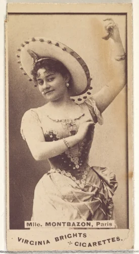 Mlle. Montbazon, Paris, from the Actors and Actresses series (N45, Type 1) for Virginia Brights Cigarettes by Allen & Ginter, photograph, 1885-1891
