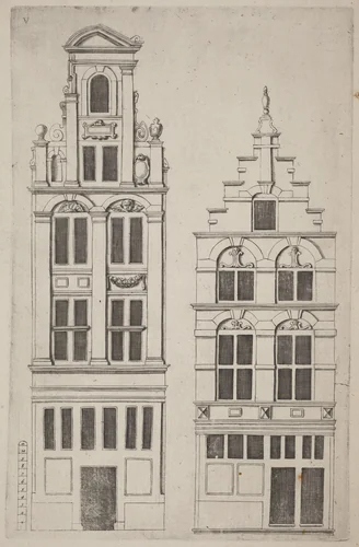 Dutch Facade Elevation: pl. 5 by Philips Vingboons, print, 1642