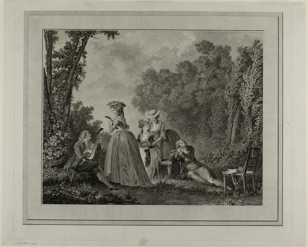 The Pleasant Concert by Charles Nicolas Varin, print, 1789