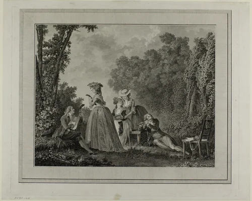 The Pleasant Concert by Charles Nicolas Varin, print, 1789