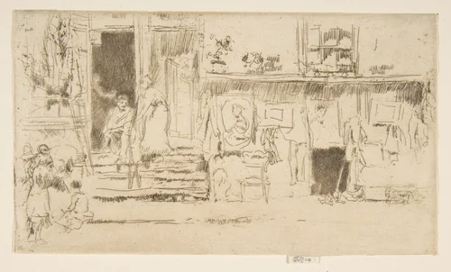 Old-Clothes Shop, No. 2 (Rag Shop) by James McNeill Whistler, print, 1884-1886