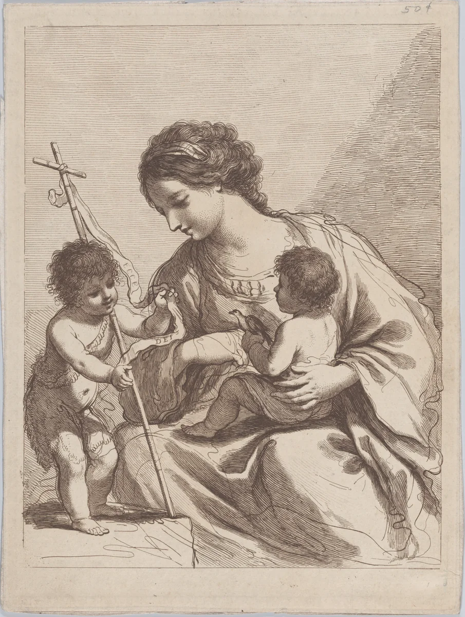 Madonna and Child with St. John the Baptist by Francesco Bartolozzi, print, 1764-1795