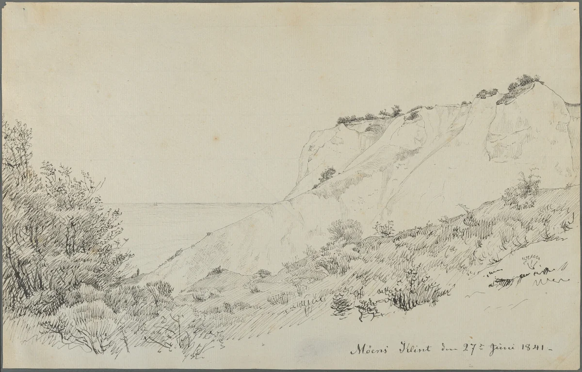 The Cliff of Møn by Peter Christian Thamsen Skovgaard, drawing, 1841