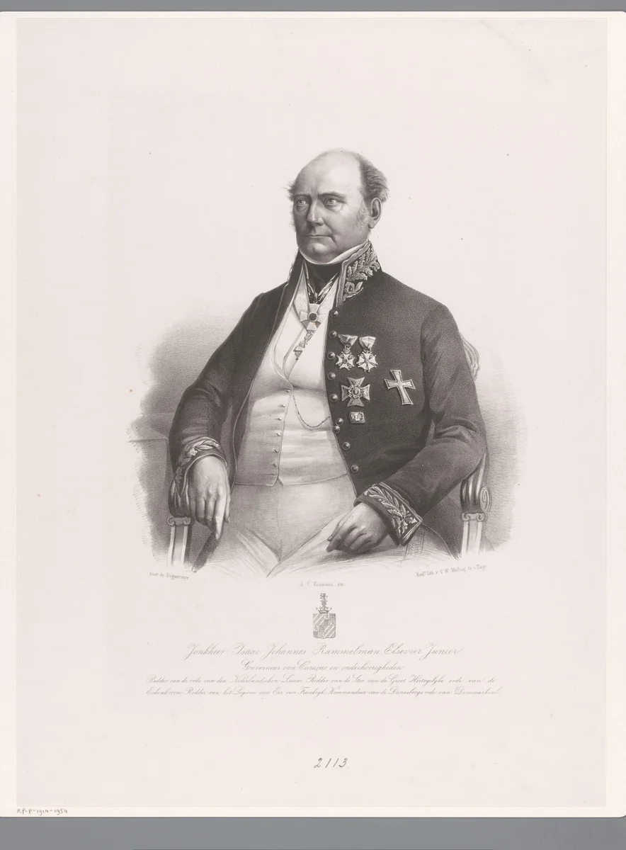 Portret van Isaäc Rammelman Elsevier by anonymous, print, 1847-1865