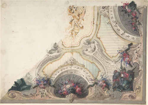 Design for a Painted Ceiling by anonymous, drawing, 1800-1900