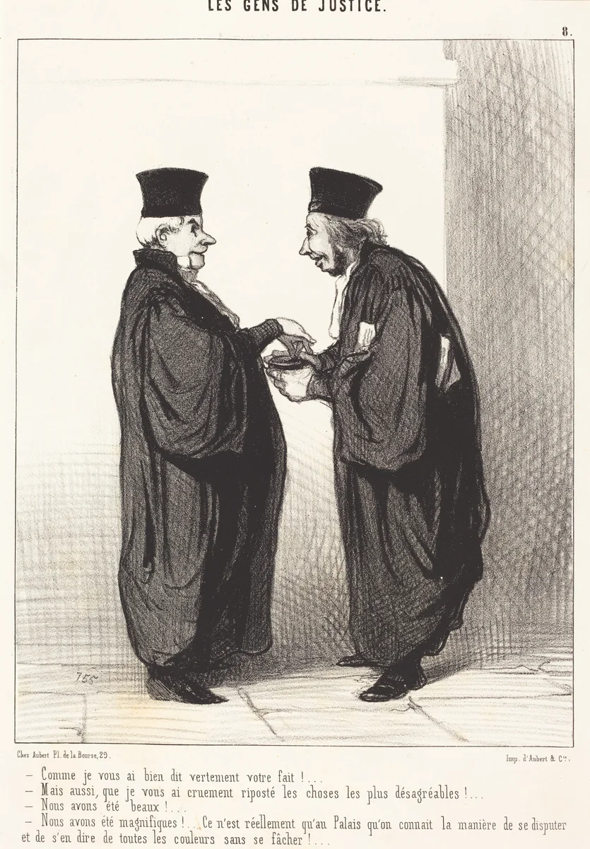 Comme je vous ai dit vertement votre fait! by Honoré Daumier, print, 1845