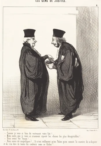 Comme je vous ai dit vertement votre fait! by Honoré Daumier, print, 1845