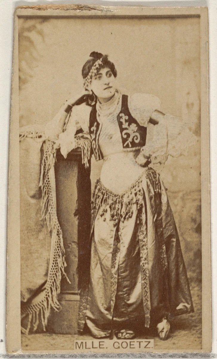 Mlle. Goetz, from the Actors and Actresses series (N45, Type 8) for Virginia Brights Cigarettes by Allen & Ginter, photograph, 1885-1891
