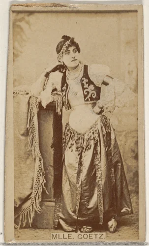 Mlle. Goetz, from the Actors and Actresses series (N45, Type 8) for Virginia Brights Cigarettes by Allen & Ginter, photograph, 1885-1891