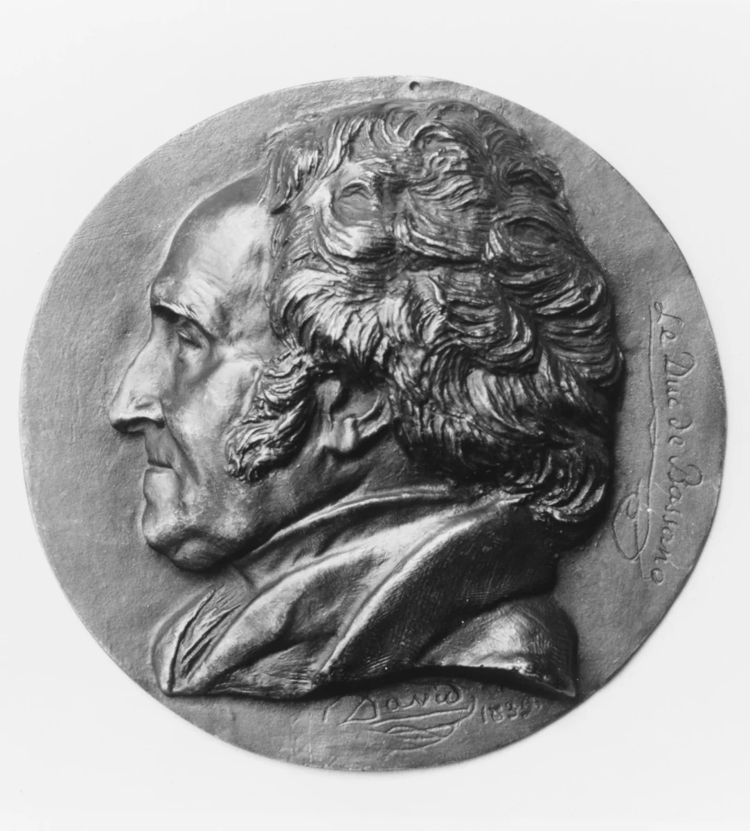 Hughes Bernard Maret, Duc de Bassano (1763–1839) by Pierre-Jean David d'Angers, metalwork, 1835