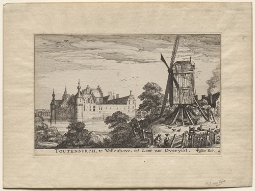Four Castles in Holland and Utrecht: The Castle Toutenburgh in Vollenhove by Claes Jansz Visscher, print, 1612-1622