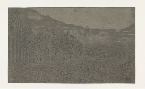Roman Ruins, a City in the Distance by Hercules Segers, print, 1615-1630