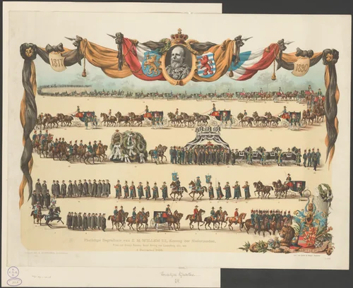 Begrafenisstoet van Willem III, koning der Nederlanden by anonymous, print, 1890-1891