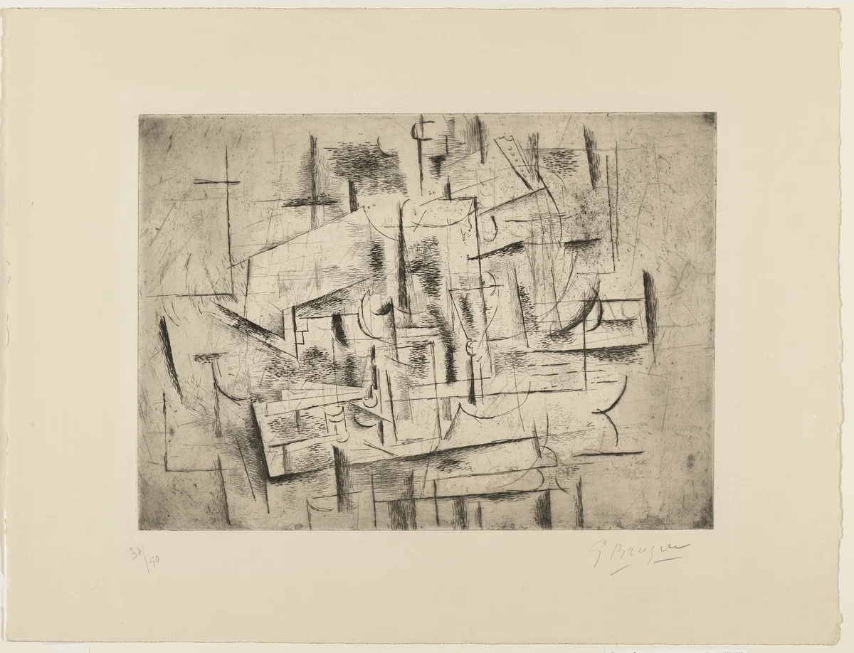 Still Life II (Nature morte II) by Georges Braque, print, 1912