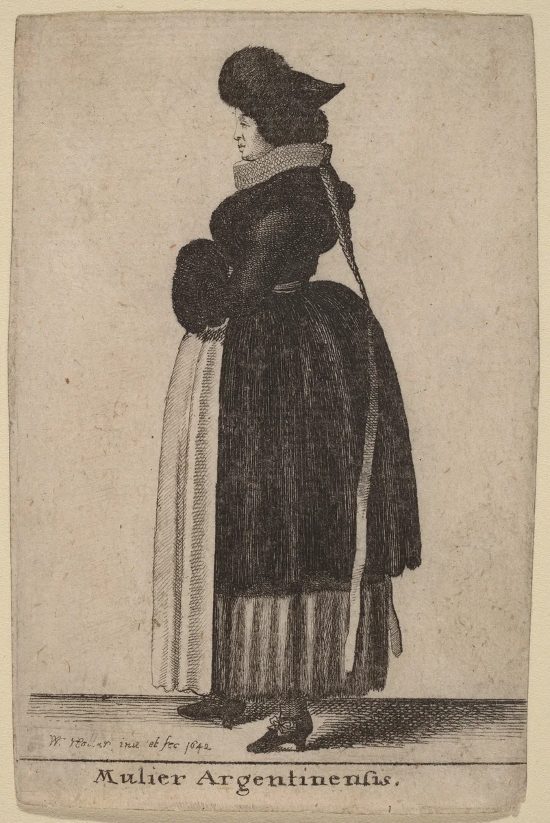 Mulier Argentinensis by Wenceslaus Hollar, print, 1642