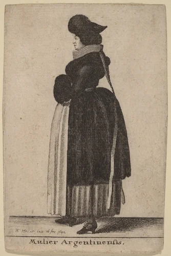 Mulier Argentinensis by Wenceslaus Hollar, print, 1642