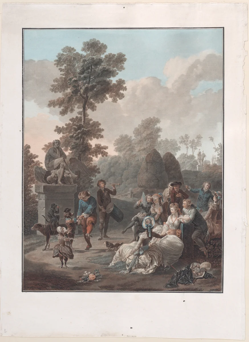 Le Tambourin by Charles Melchior Descourtis, print, 1788-1794