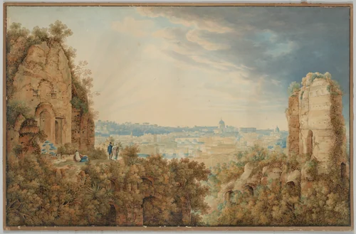 A View of Rome from the Palatine by Carl Ludwig Frommel, drawing, 1813-1817