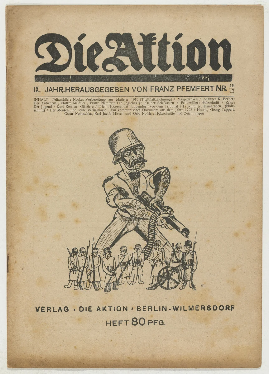 Die Aktion, vol. 9, no. 16/17 by Conrad Felixmüller, periodical, 1919