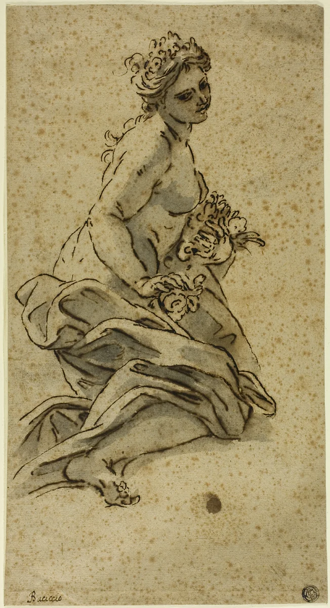 Flora by Giovanni Battista Gaulli, drawing, 1660-1709