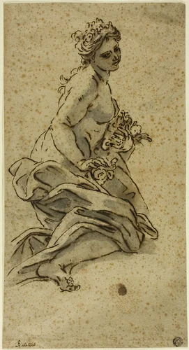Flora by Giovanni Battista Gaulli, drawing, 1660-1709