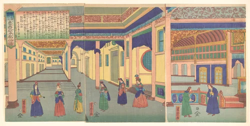 Heidoru (St. Petersberg), Capital of Russia, from the series Famous Places from All Nations (Bankoku meisho zukushi - Oroshiya miyako heidoru) by Utagawa Yoshitora (歌川芳虎), print, 1865
